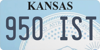 KS license plate 950IST