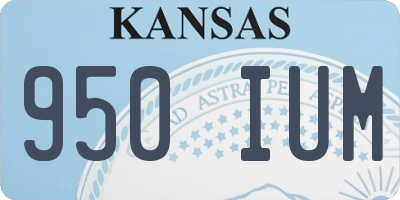 KS license plate 950IUM