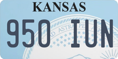 KS license plate 950IUN