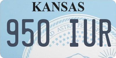 KS license plate 950IUR
