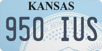 KS license plate 950IUS