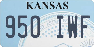 KS license plate 950IWF