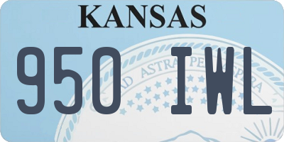 KS license plate 950IWL