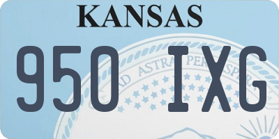 KS license plate 950IXG