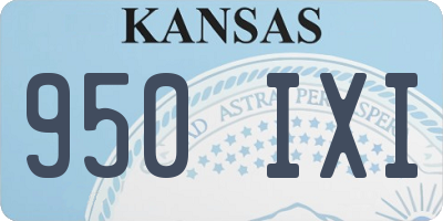 KS license plate 950IXI