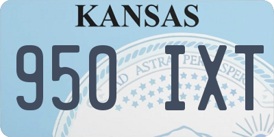 KS license plate 950IXT