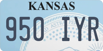 KS license plate 950IYR