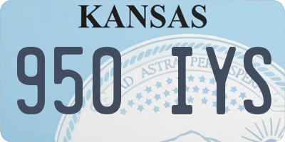 KS license plate 950IYS