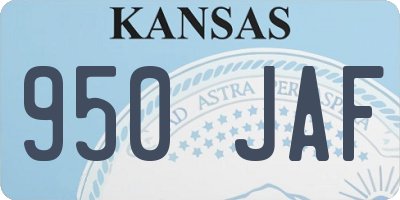 KS license plate 950JAF