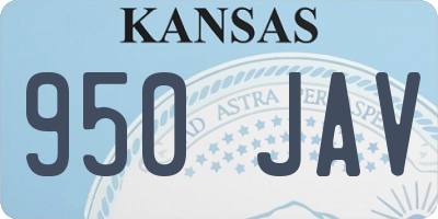 KS license plate 950JAV