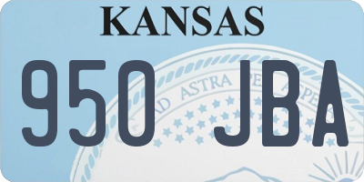 KS license plate 950JBA