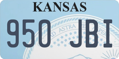 KS license plate 950JBI