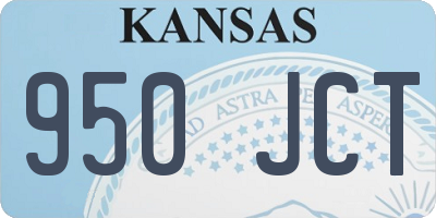 KS license plate 950JCT