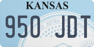 KS license plate 950JDT