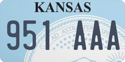 KS license plate 951AAA