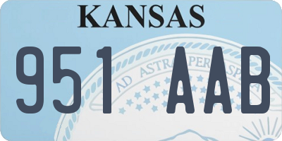 KS license plate 951AAB