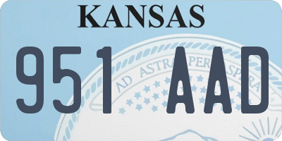 KS license plate 951AAD