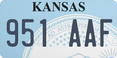 KS license plate 951AAF