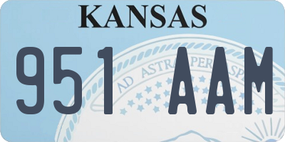 KS license plate 951AAM