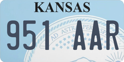 KS license plate 951AAR