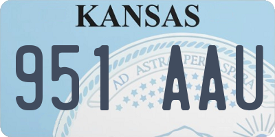 KS license plate 951AAU
