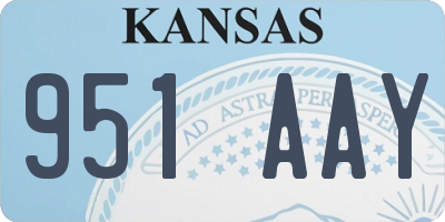 KS license plate 951AAY