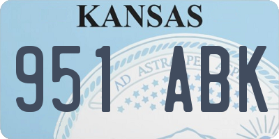 KS license plate 951ABK