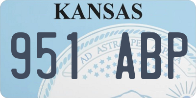 KS license plate 951ABP
