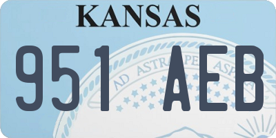 KS license plate 951AEB