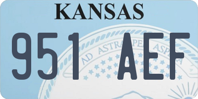 KS license plate 951AEF
