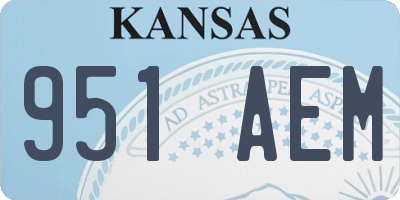 KS license plate 951AEM