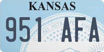 KS license plate 951AFA