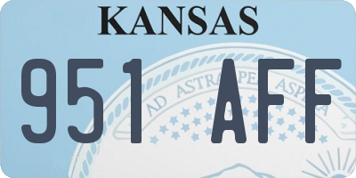 KS license plate 951AFF