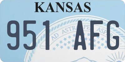 KS license plate 951AFG