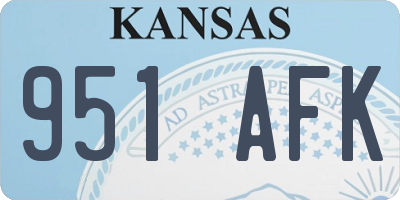 KS license plate 951AFK