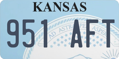 KS license plate 951AFT