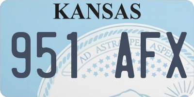 KS license plate 951AFX