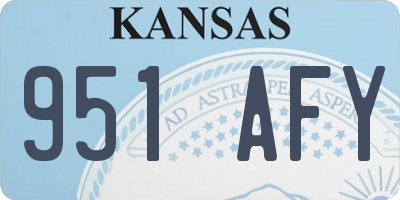 KS license plate 951AFY