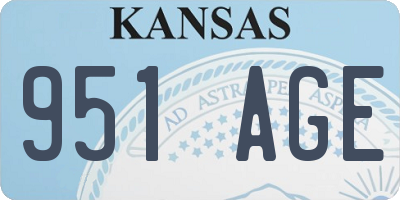 KS license plate 951AGE