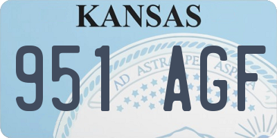 KS license plate 951AGF