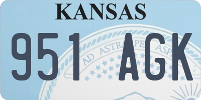 KS license plate 951AGK