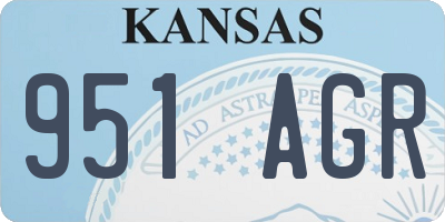 KS license plate 951AGR