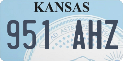 KS license plate 951AHZ
