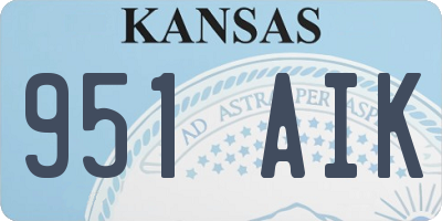 KS license plate 951AIK