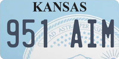 KS license plate 951AIM