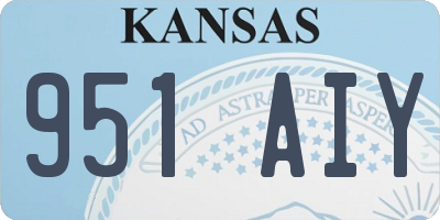KS license plate 951AIY