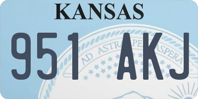 KS license plate 951AKJ
