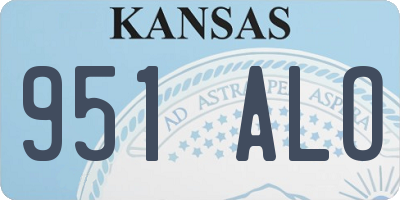 KS license plate 951ALO