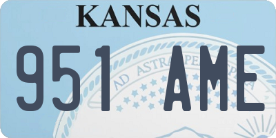 KS license plate 951AME