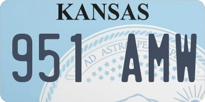 KS license plate 951AMW